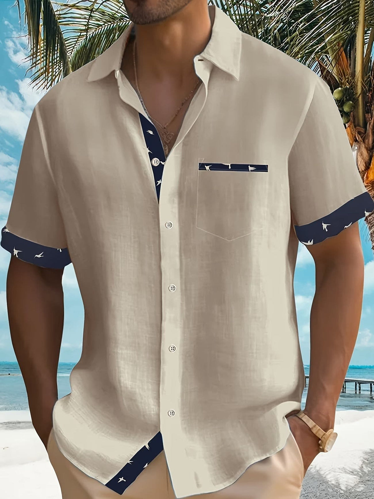 Parker Contrast Trim Short Sleeve Summer Shirt_3