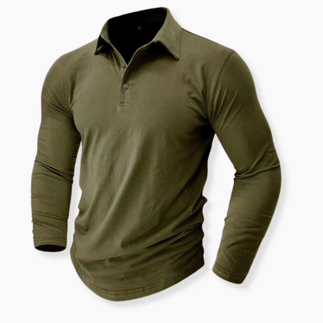 Robinson Stretch Cotton Long Sleeve Polo