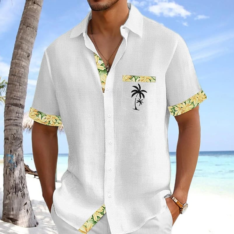 Talbot Palm Embroidered Short Sleeve Shirt_4