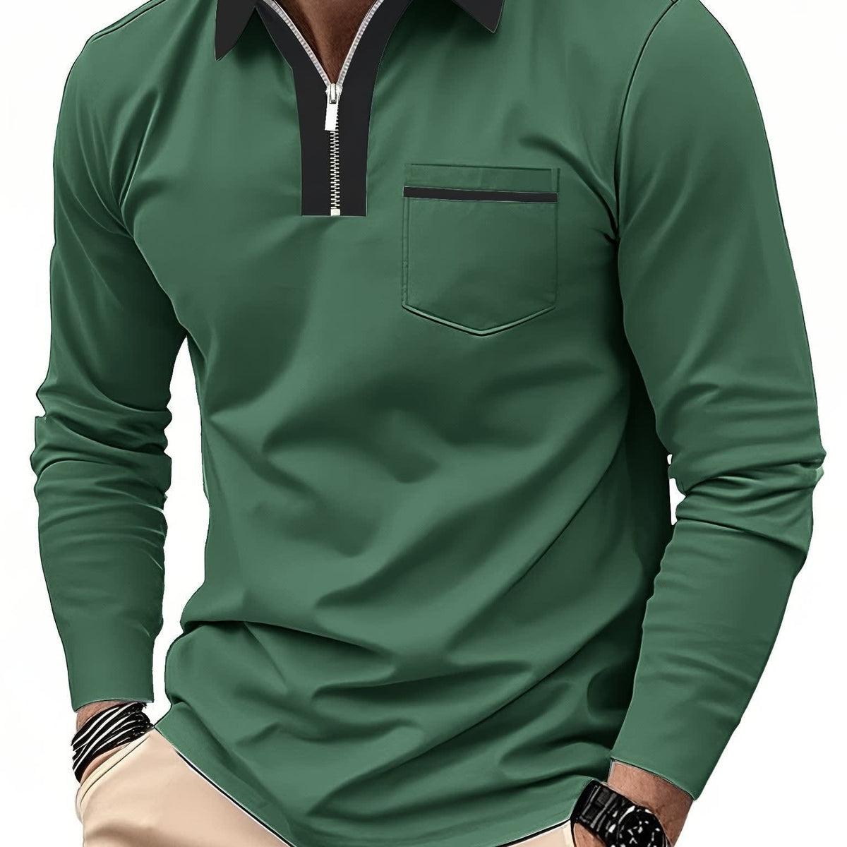 Blair Zip Placket Long Sleeve Polo_21