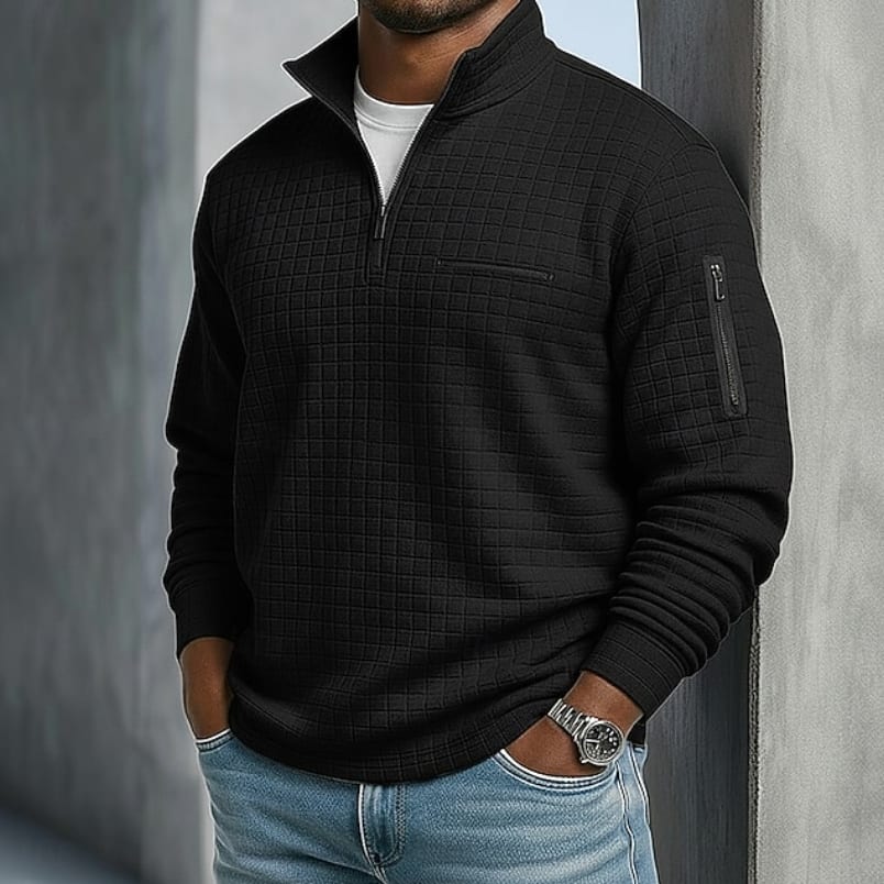 Chester Textured Knit Quarter Zip Pullover_9