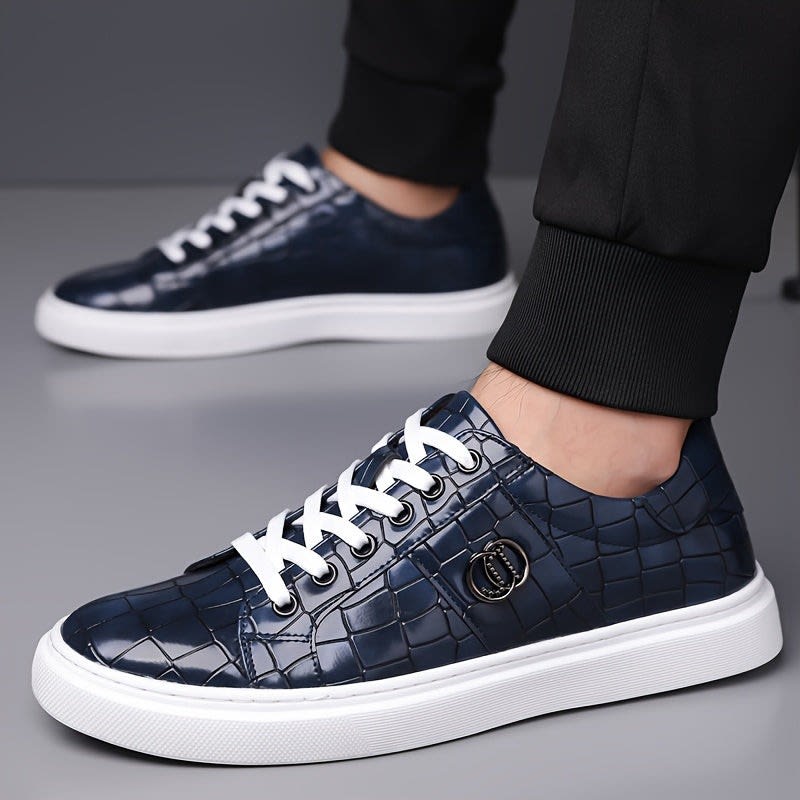 Manning Croc Texture Lace Up Sneakers_12
