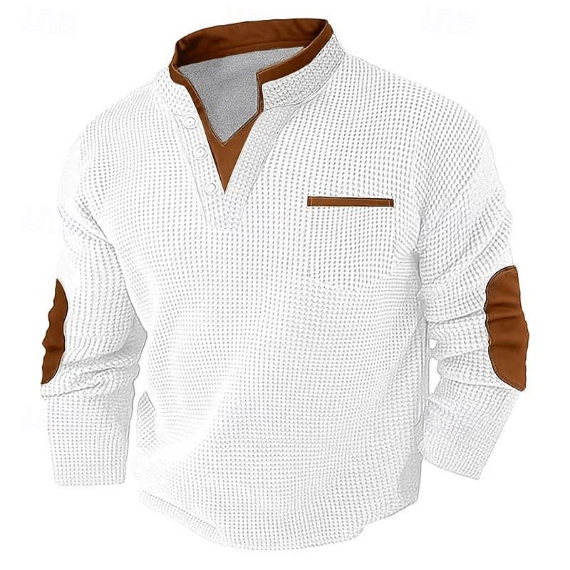 Kingsley Waffle Knit Elbow Patch Henley_14