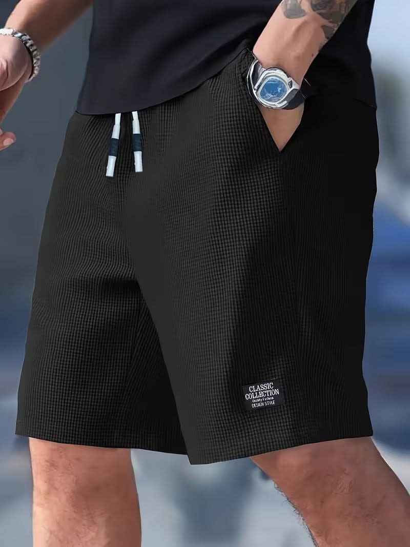 Maddox Waffle Texture Drawstring Shorts_3