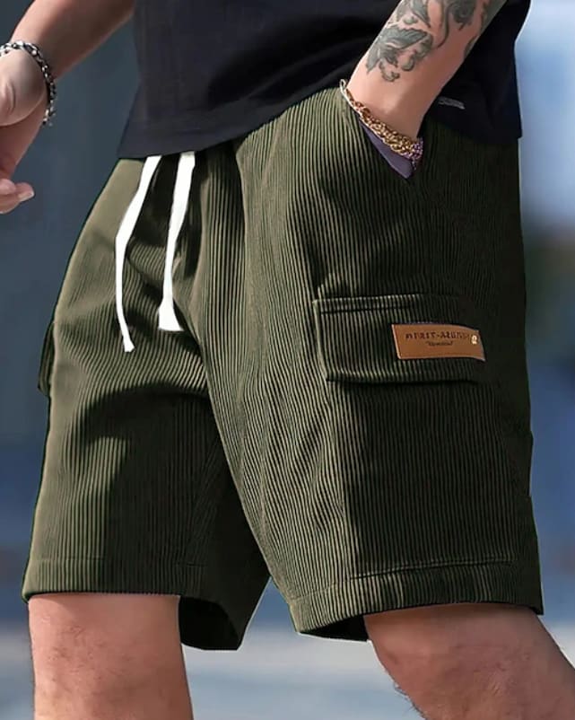 Ari Ribbed Texture Drawstring Shorts_8