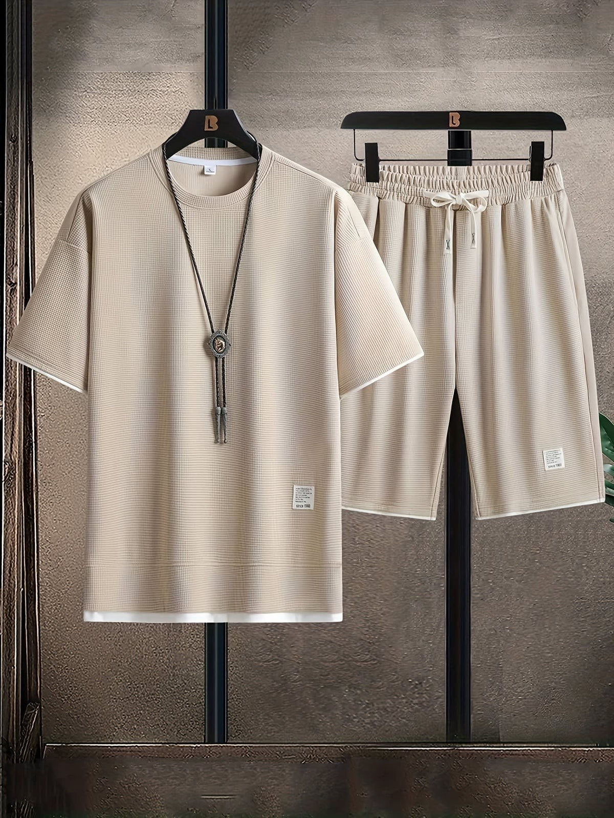 Pollard Waffle Texture Tee and Shorts Set_9