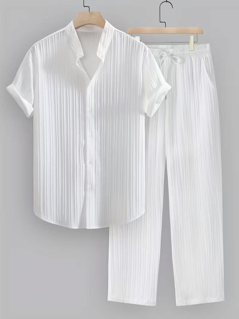 Leland Pleated Short Sleeve Shirt and Trouser Set_6