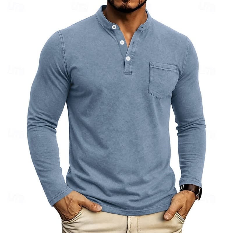 Gawain Garment Dyed Chest Pocket Henley_20