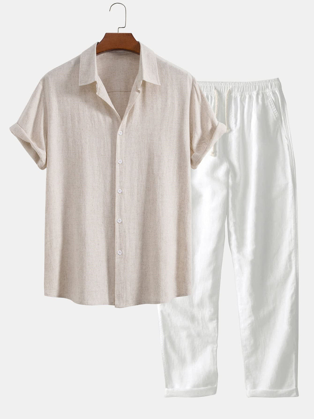 Jarrett Camp Collar Shirt and Linen Blend Trouser Set_17