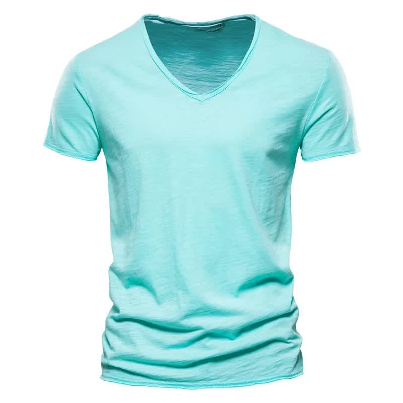 Magnus Slub Cotton V-Neck T-Shirt_9