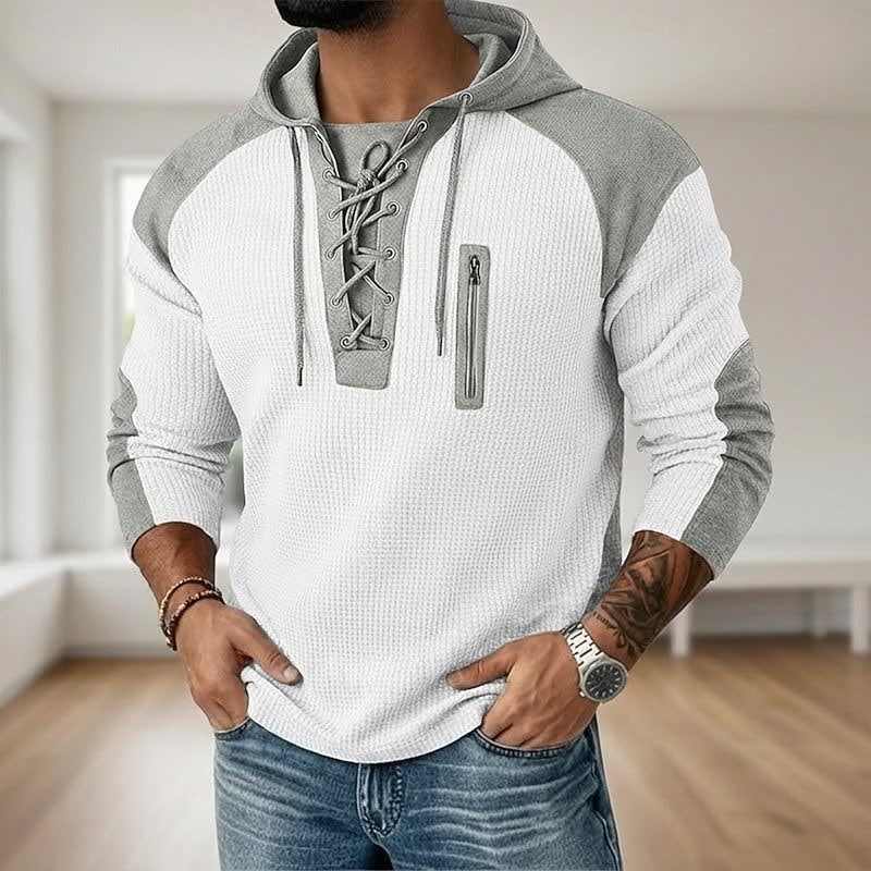 Garrick Waffle Knit Lace Up Hoodie_7
