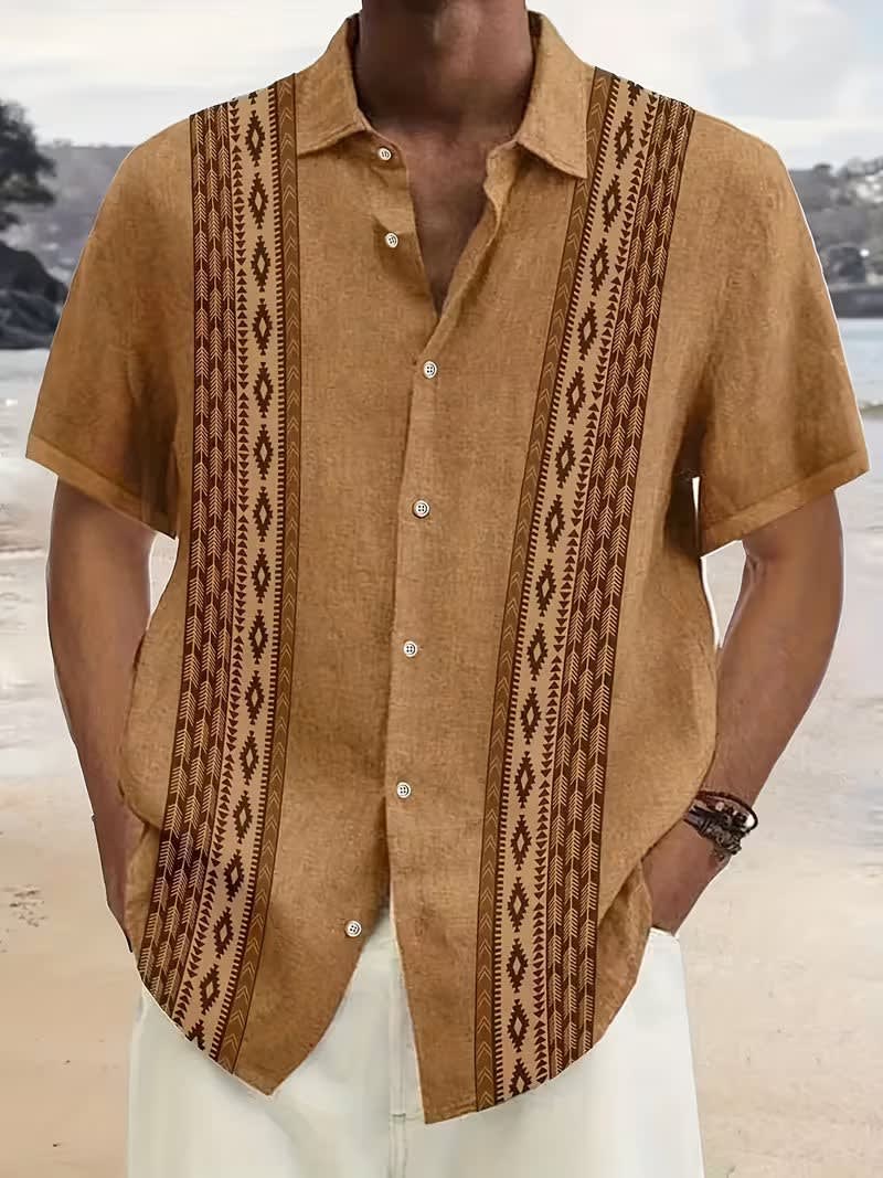 Milo Geometric Panel Short Sleeve Shirt_3