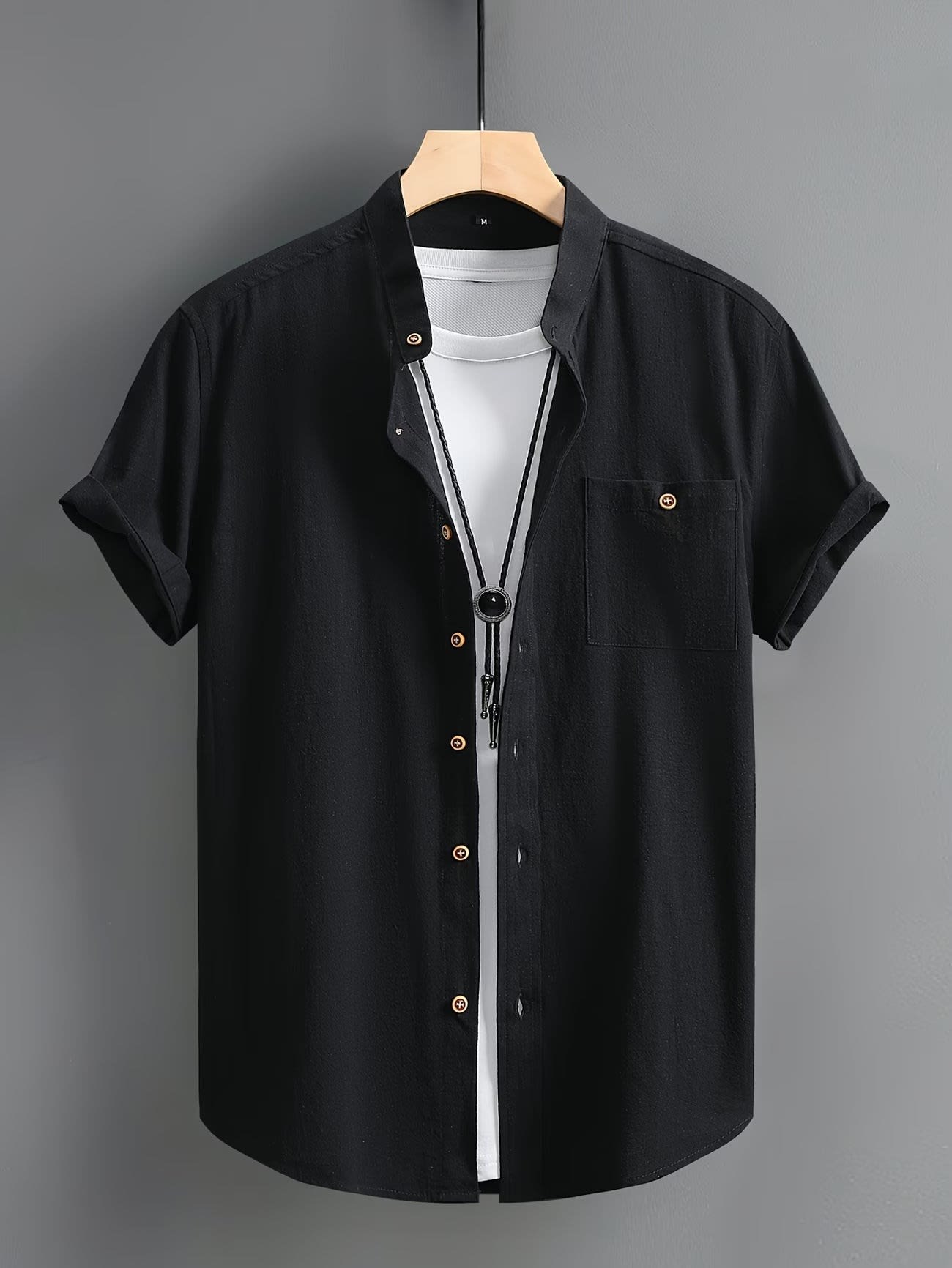 Killian Textured Short Sleeve Button Up Shirt_2