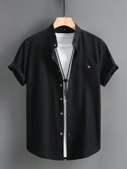 Killian Textured Short Sleeve Button Up Shirt_2