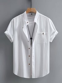 Killian Textured Short Sleeve Button Up Shirt