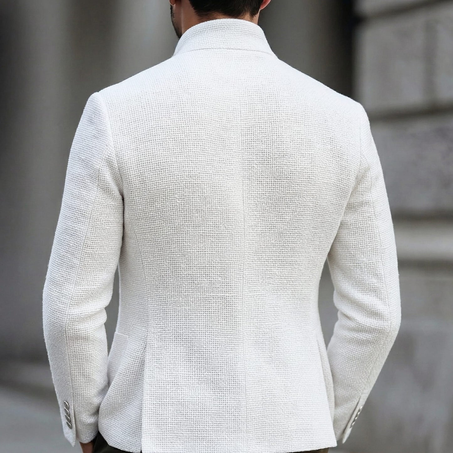 Declan Textured Weave Stand Collar Blazer_4