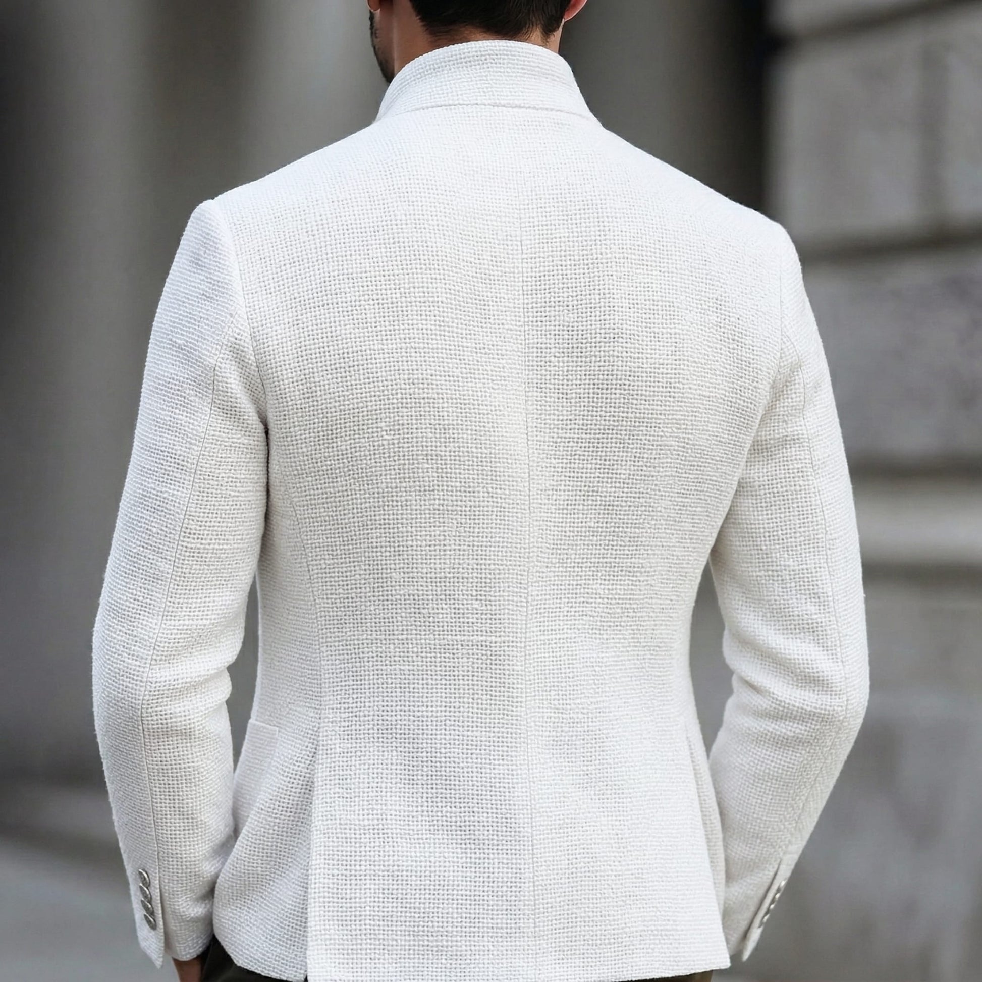 Declan Textured Weave Stand Collar Blazer_4