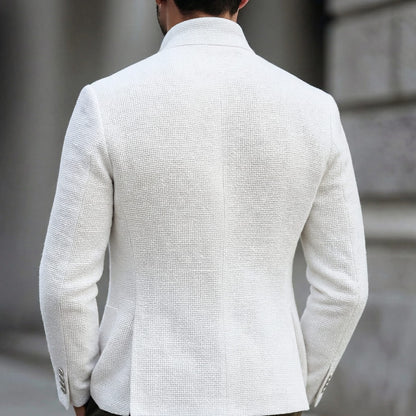 Declan Textured Weave Stand Collar Blazer_4
