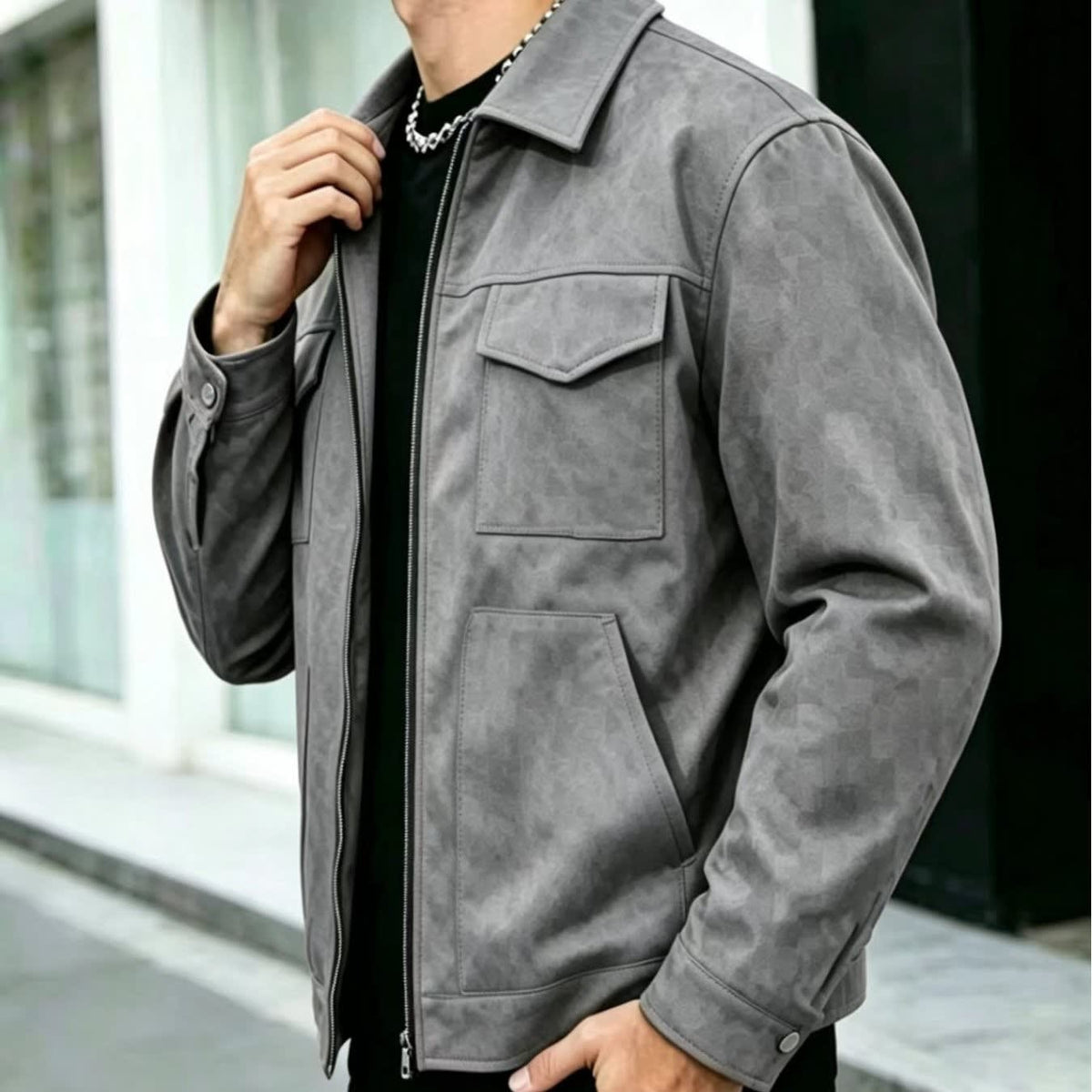 Conroy Faux Suede Utility Jacket
