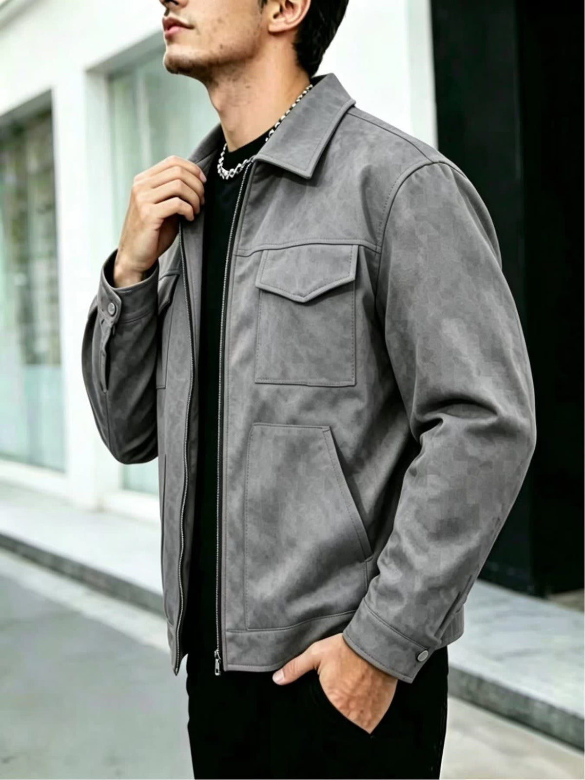 Conroy Faux Suede Utility Jacket