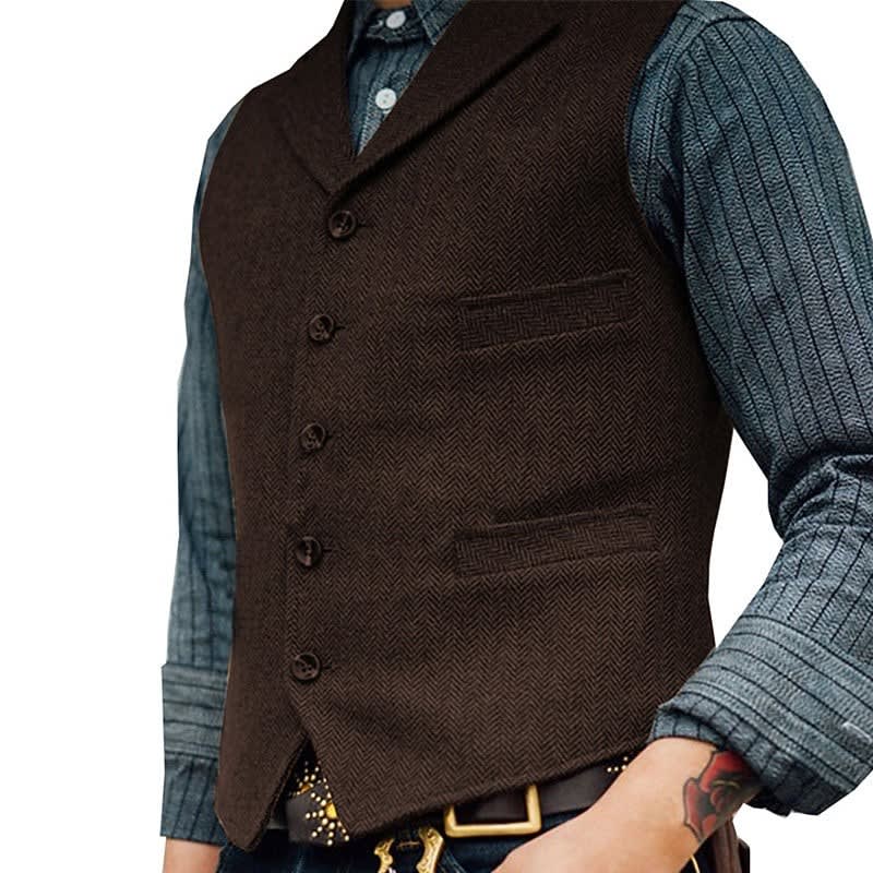 Finbar Five Button Herringbone Waistcoat