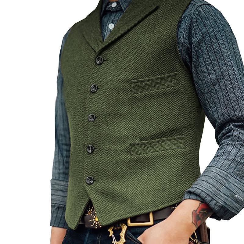 Finbar Five Button Herringbone Waistcoat
