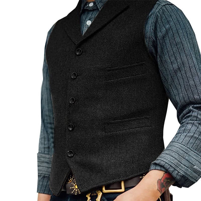 Finbar Five Button Herringbone Waistcoat
