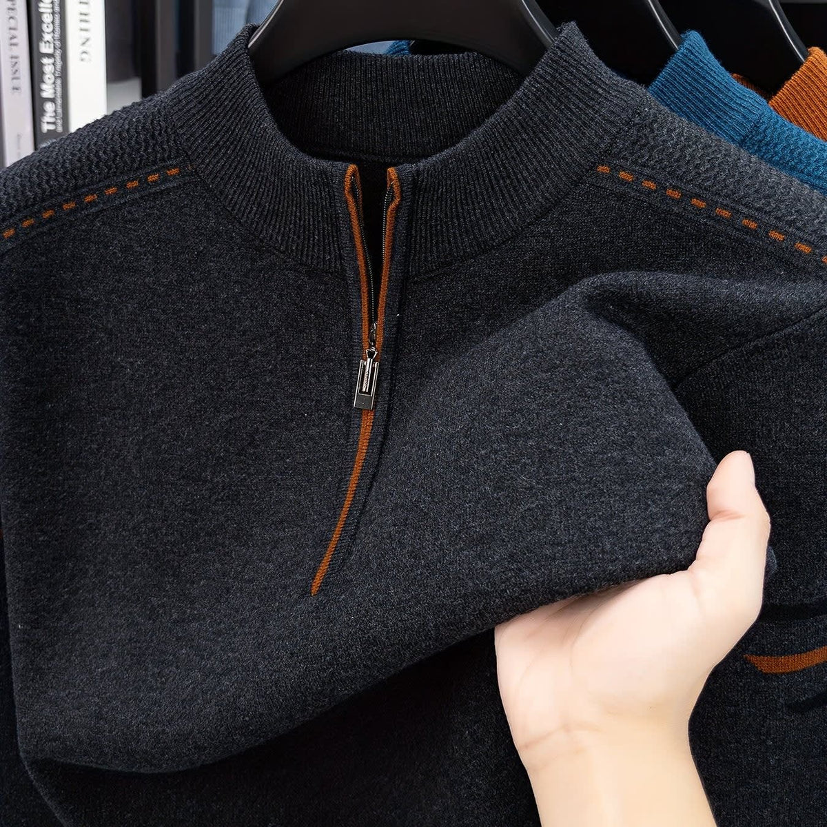 Eden Quarter Zip Mock Neck Sweater