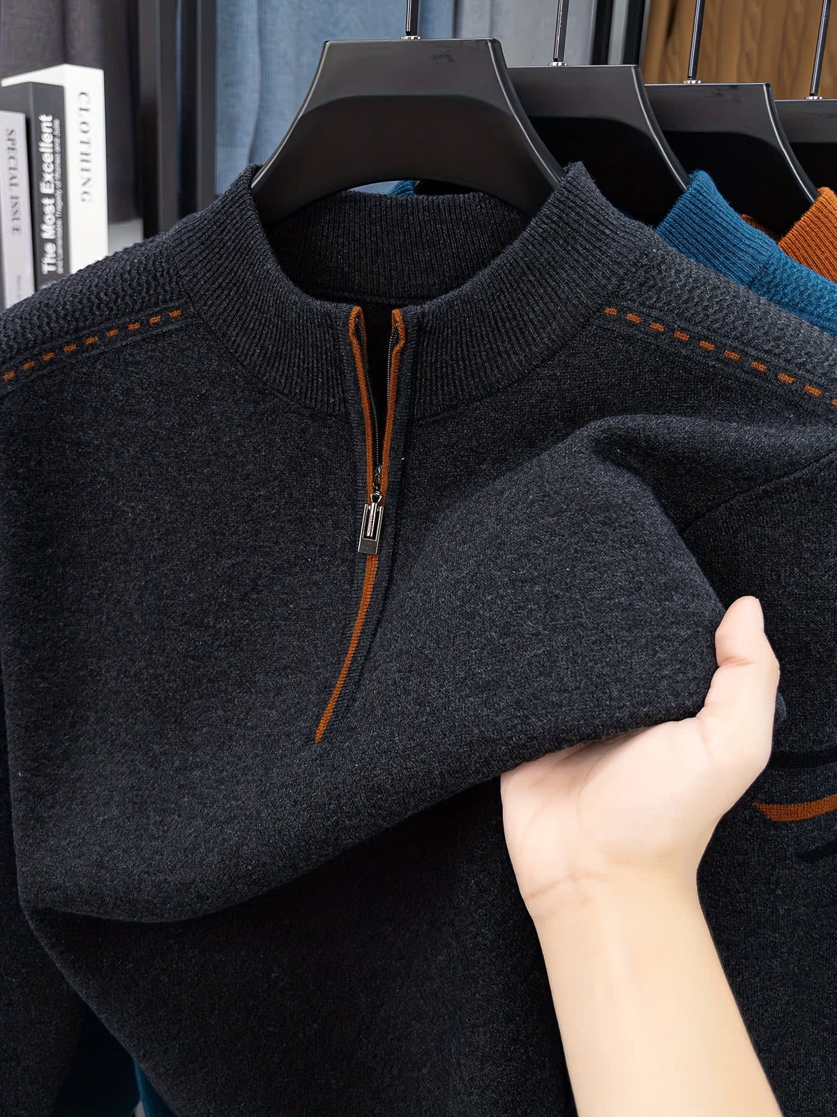 Eden Quarter Zip Mock Neck Sweater