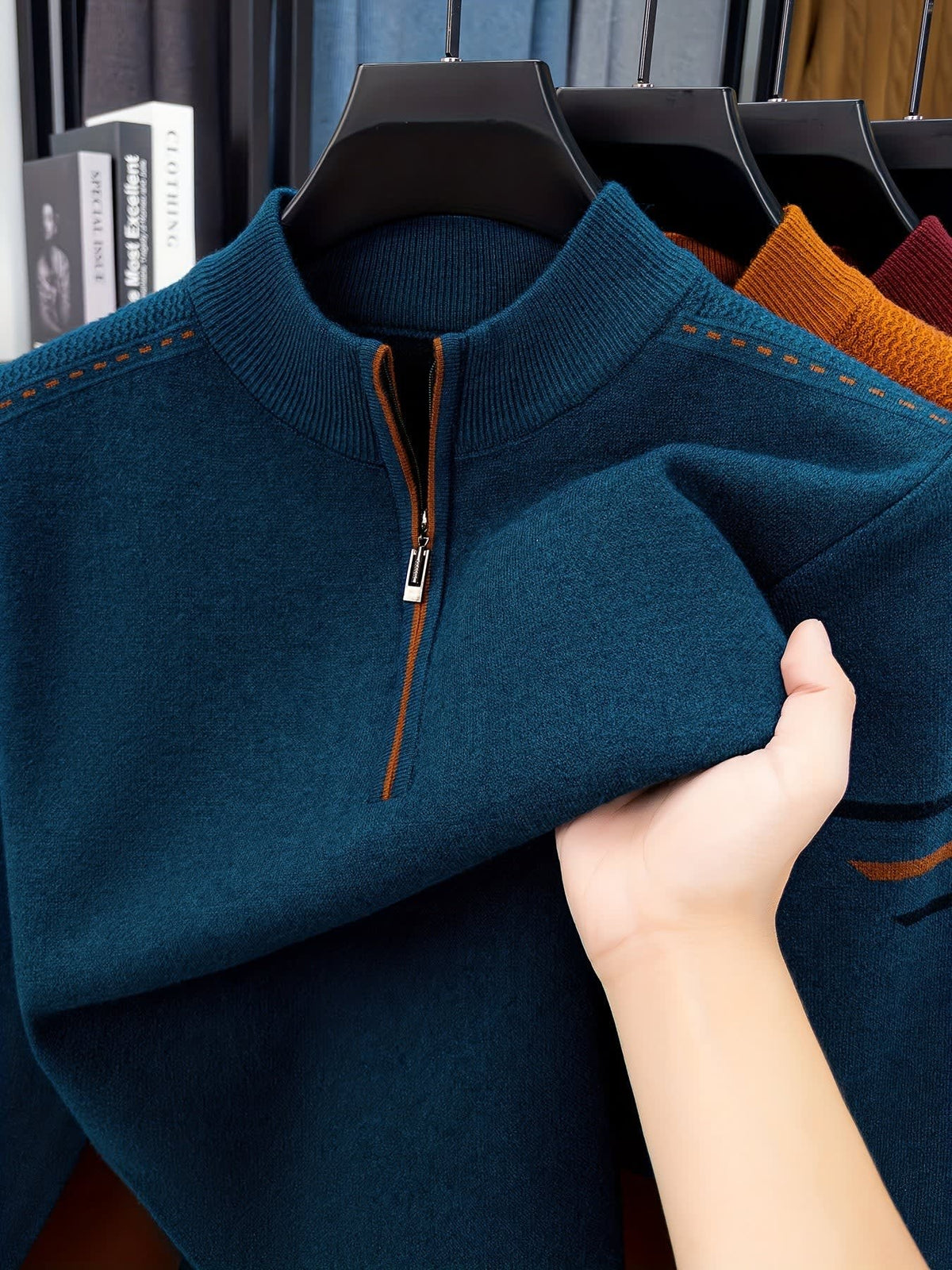 Eden Quarter Zip Mock Neck Sweater