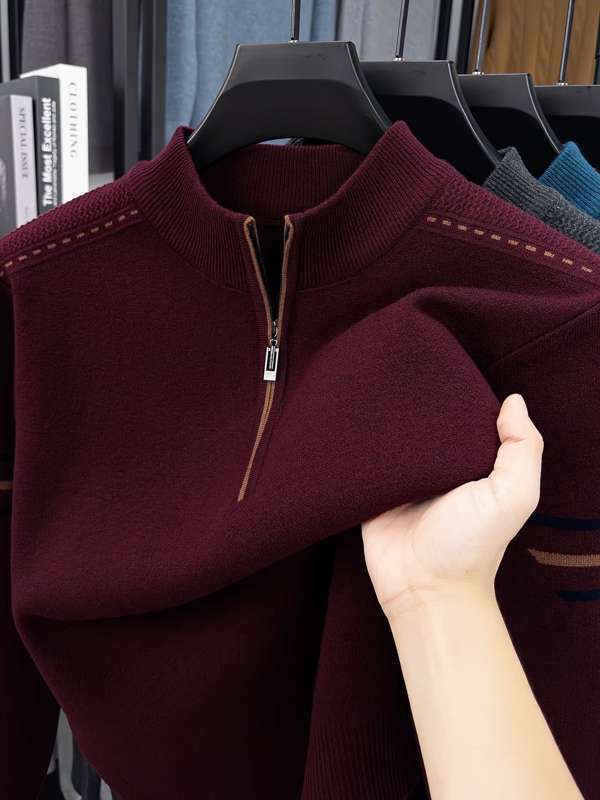 Eden Quarter Zip Mock Neck Sweater