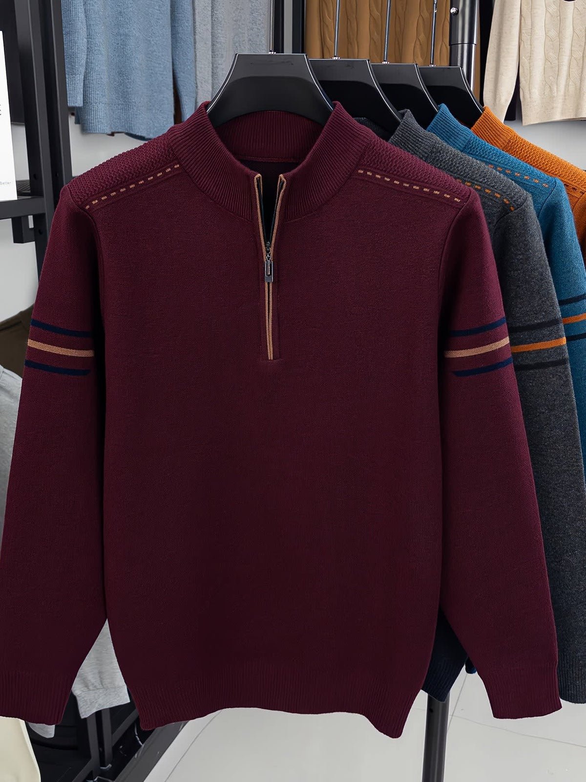 Eden Quarter Zip Mock Neck Sweater