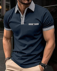 Chase Checked Collar Short Sleeve Polo