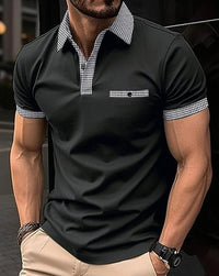 Chase Checked Collar Short Sleeve Polo