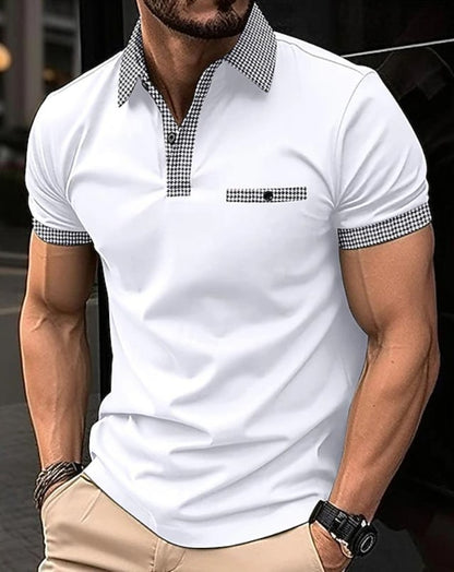 Chase Checked Collar Short Sleeve Polo_5