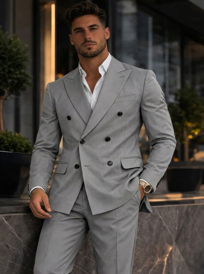 Leopold Peak Lapel Double Breasted Suit_12