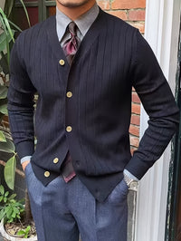 Edric Wide Rib Button Up Cardigan
