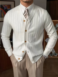 Edric Wide Rib Button Up Cardigan