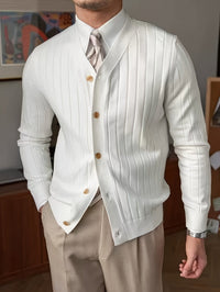 Edric Wide Rib Button Up Cardigan