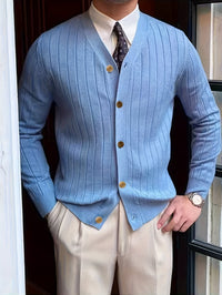 Edric Wide Rib Button Up Cardigan