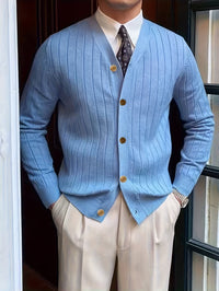 Edric Wide Rib Button Up Cardigan