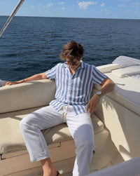 Creighton Striped Linen Blend Two Piece Set