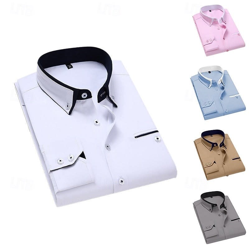 Holt Contrast Collar Button Down Shirt