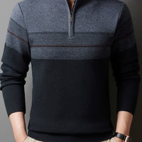 Eaton Color Block Half Zip Sweater