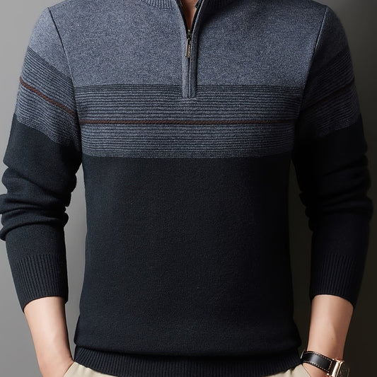 Eaton Color Block Half Zip Sweater_1