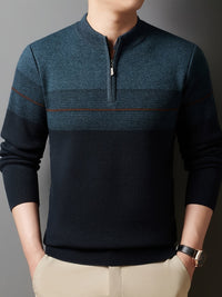 Eaton Color Block Half Zip Sweater