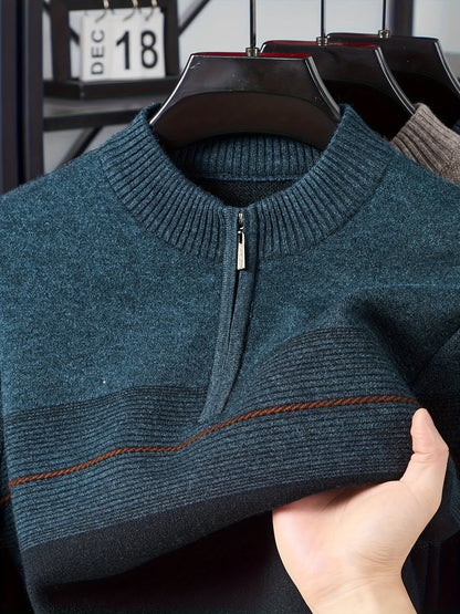 Eaton Color Block Half Zip Sweater_19