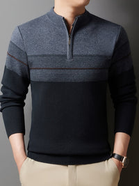 Eaton Color Block Half Zip Sweater