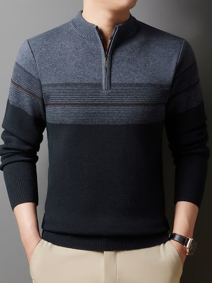 Eaton Color Block Half Zip Sweater_2