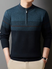 Eaton Color Block Half Zip Sweater